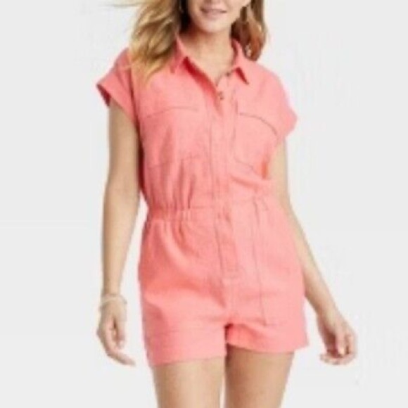 Universal Thread Pants - 403. NWOT Universal Thread Coral Linen Blend Romper Size 8